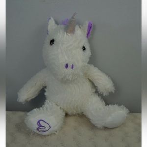 Homerbest Unicorn Plush Stuffed Animal Toy White Purple Mane Tail Heart Lovey